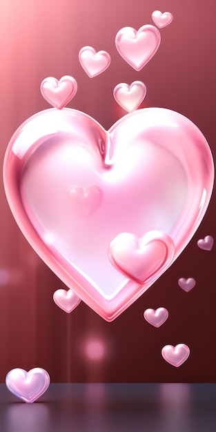 Roze hart 3D Cartoon HD-uitbreiding