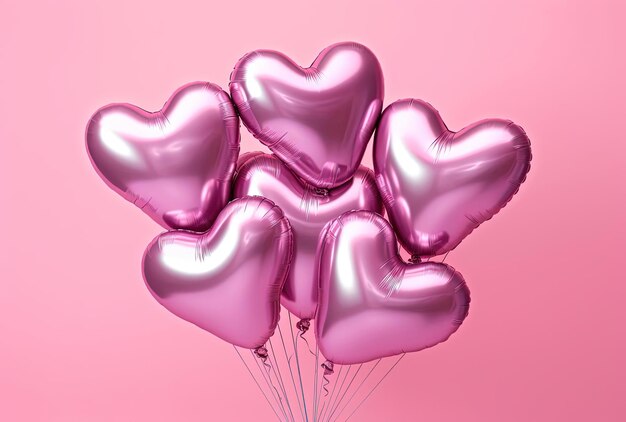 roze hartvormige folieballonnen