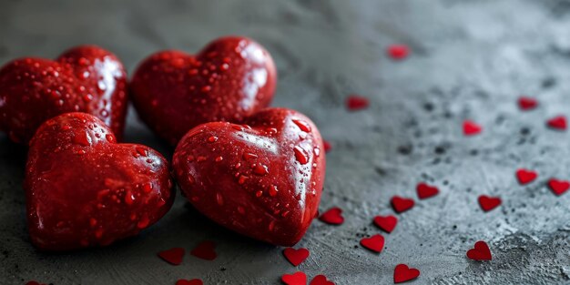 Roze hartvormige snoepjes Valentijnsdag Generatieve AI