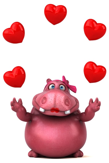 Roze hippo illustratie