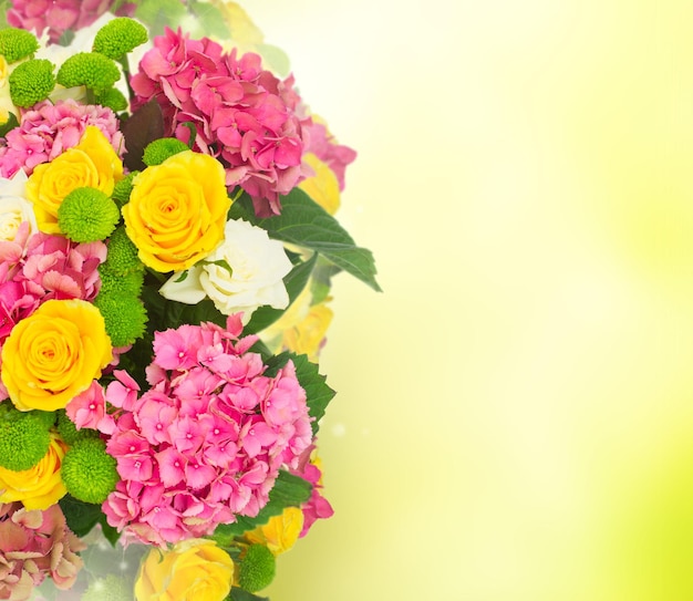 Roze hortensia bloemen