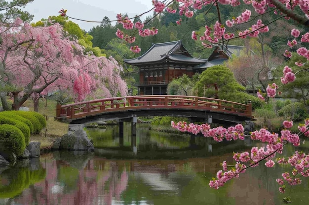 roze Japanse bloeiende tuin lente concept