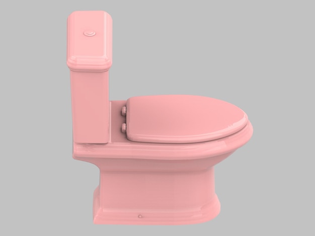 Roze kast toilet badkamer wc porselein 3d illustratie