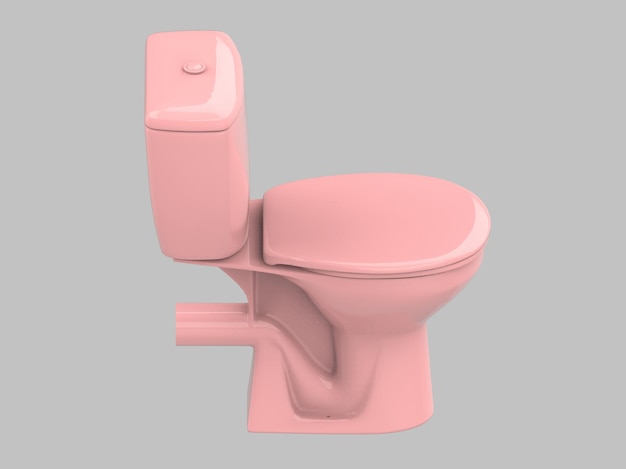 Roze kast toilet badkamer wc porselein 3d illustratie