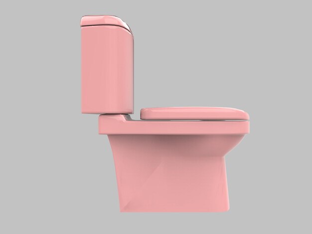 Roze kast toilet badkamer wc porselein 3d illustratie