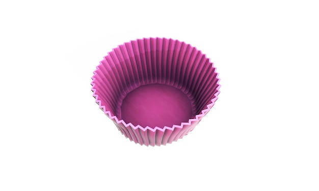 Roze kleurrijke cupcake siliconen cups op een witte achtergrond 3d-rendering