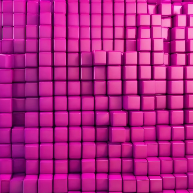 Roze kubussen die in ballen veranderen blauw kader paarse achtergrond abstracte illustratie 3d-rendering