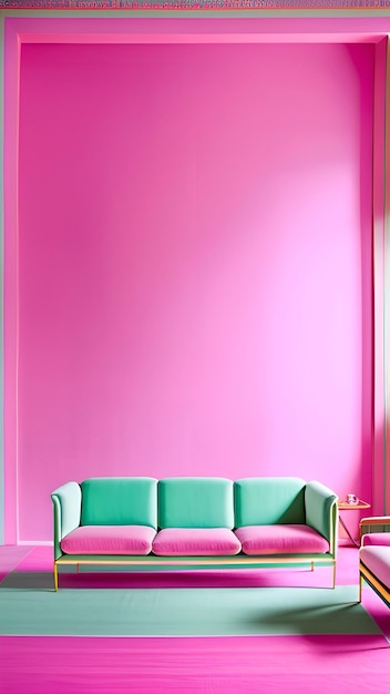 Roze kunst zoete droom schattige kamer Ai