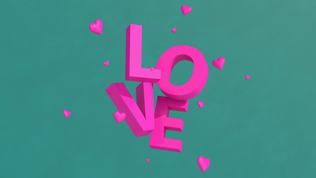 Roze liefde typografie