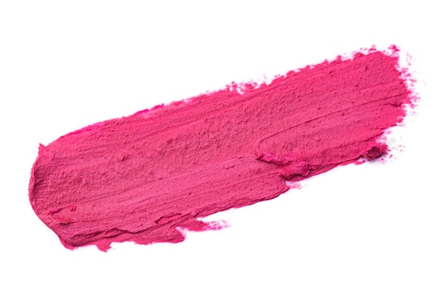 Roze lippenstift uitstrijkje geïsoleerd op een witte achtergrond make-up product monster