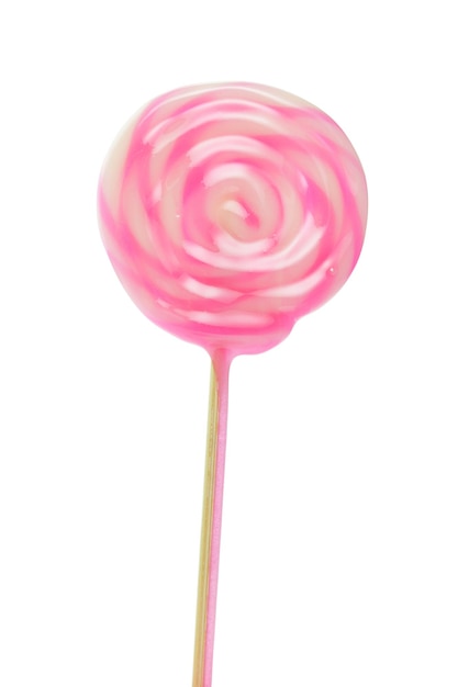 Roze lolly geïsoleerd op wit