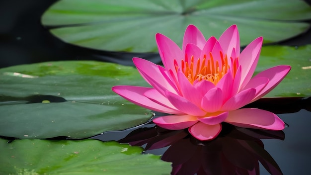 Roze lotus in het zwembad.