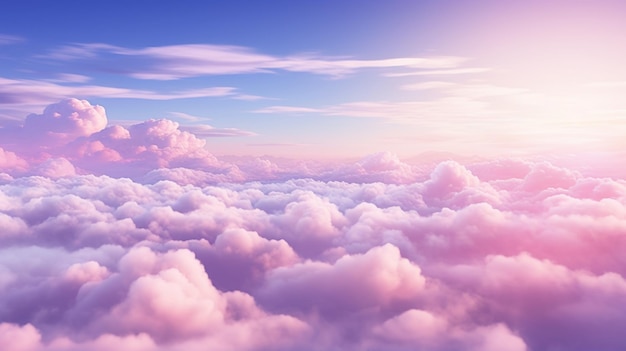 roze lucht met veel wolken in de stijl van realistische, hypergedetailleerde weergave van droomachtige omgevingen