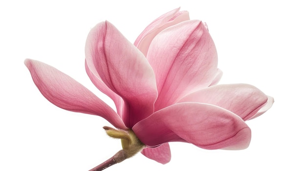 Roze magnolia bloem geïsoleerd op een witte achtergrond met volledige scherptediepte