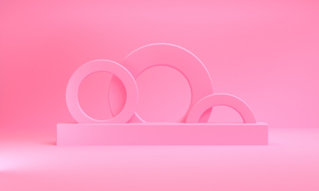 Roze Minimalistische abstracte 3D geeft terug.