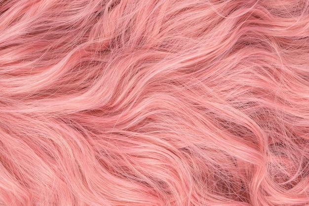 Roze mooi golvend haarpatroon. bovenaanzicht.