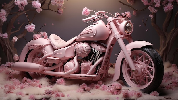 roze motorfiets