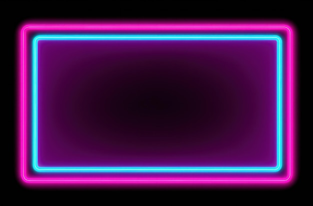 roze neon licht frame op zwarte achtergrond