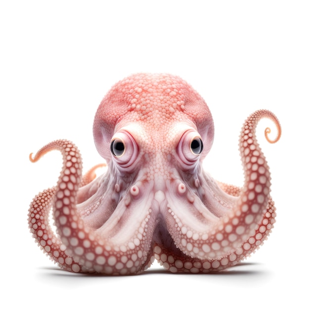 Roze octopus op wit