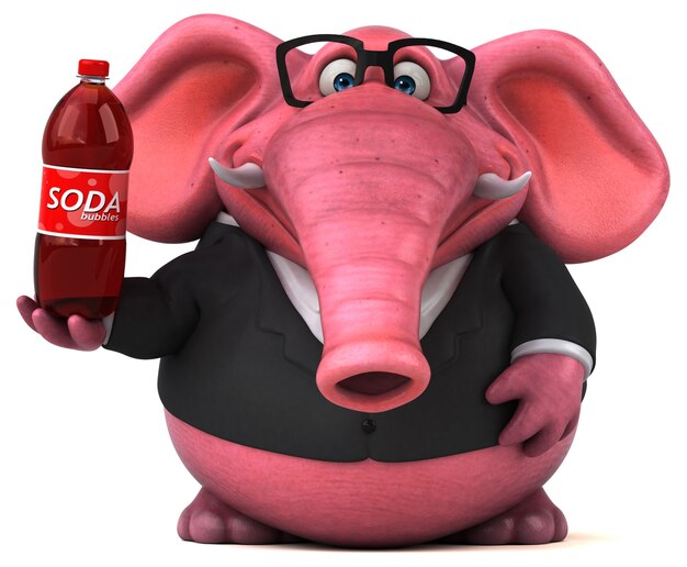 Roze olifant - 3D illustratie