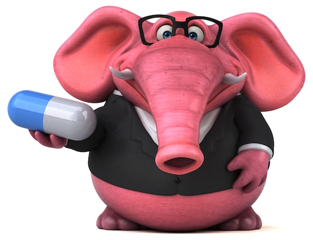 Roze olifant - 3D illustratie