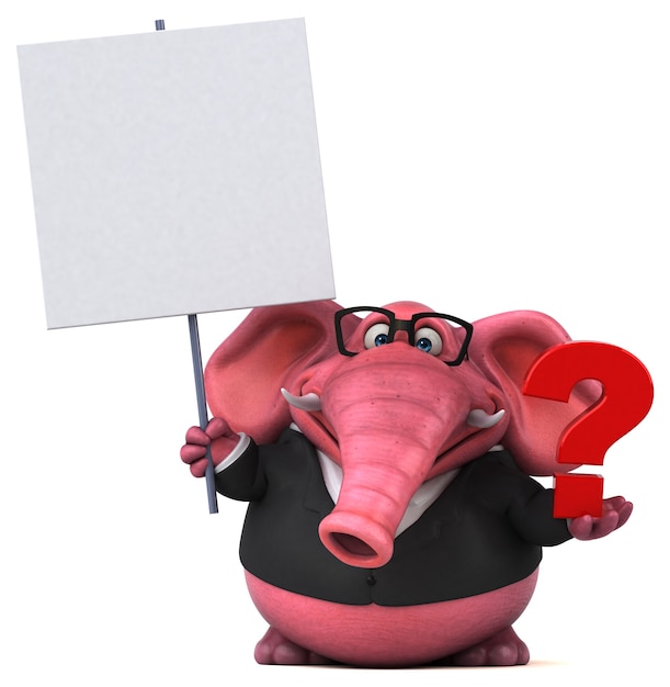 Roze olifant - 3d illustratie