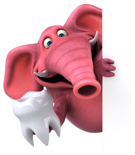 Roze olifant - 3d illustratie