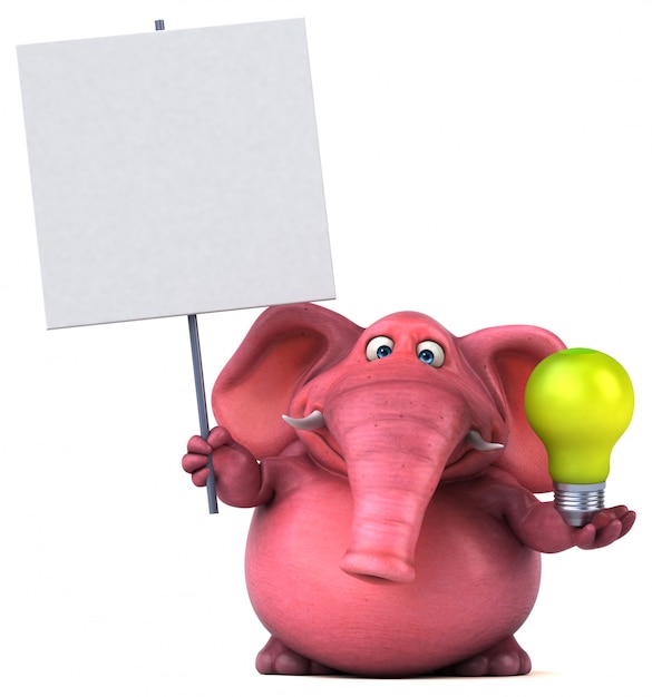 Roze olifant - 3D illustratie