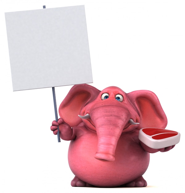 Roze olifant - 3D illustratie