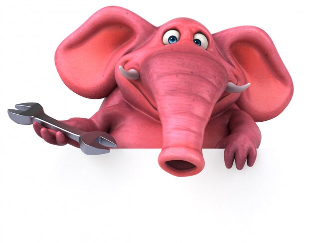 Roze olifant - 3D illustratie