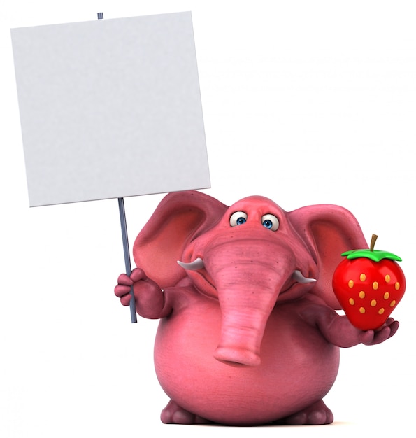 Roze olifant - 3D illustratie