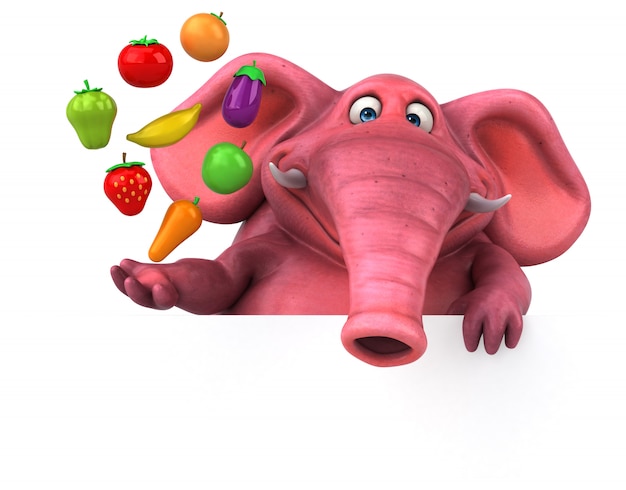 Roze olifant - 3d illustratie