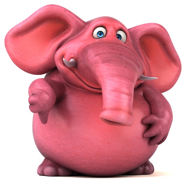 Roze olifant - 3D illustratie