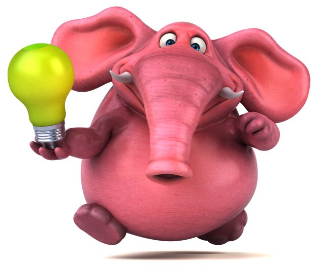 Roze olifant - 3D illustratie