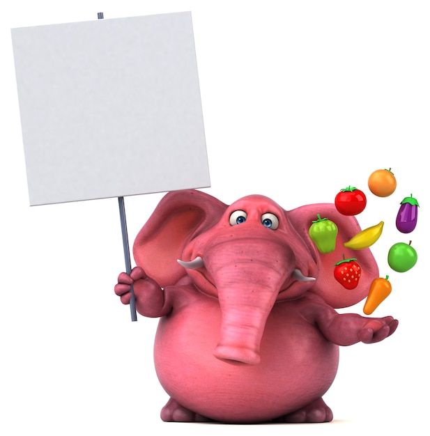 Roze olifant - 3D illustratie