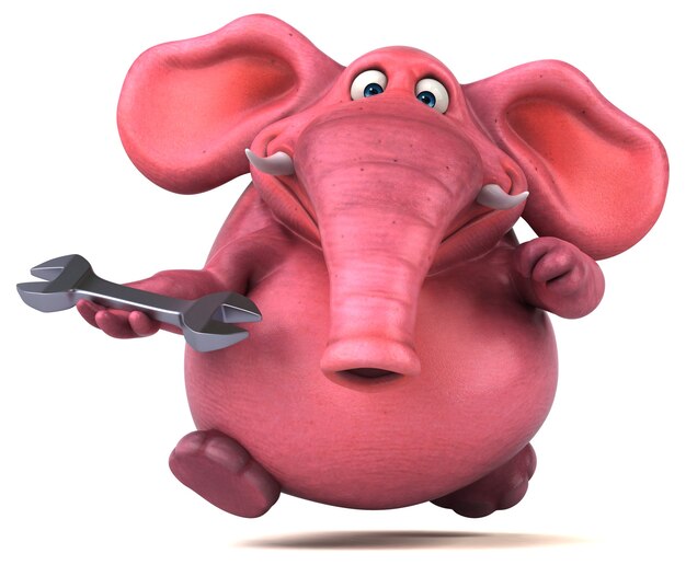 Roze olifant - 3D illustratie