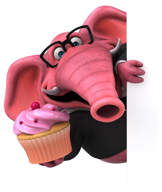 Roze olifant - 3d illustratie