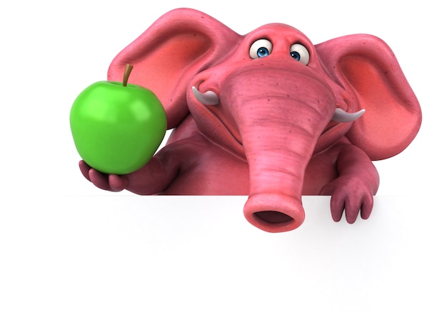 Roze olifant - 3d illustratie