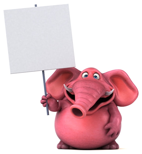 Roze olifant - 3D illustratie