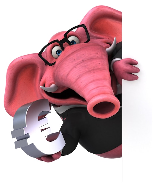 Roze olifant - 3D illustratie