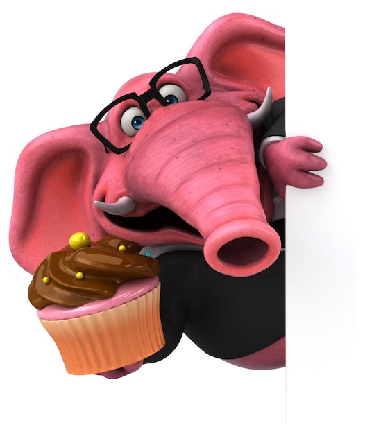 Roze olifant - 3D illustratie