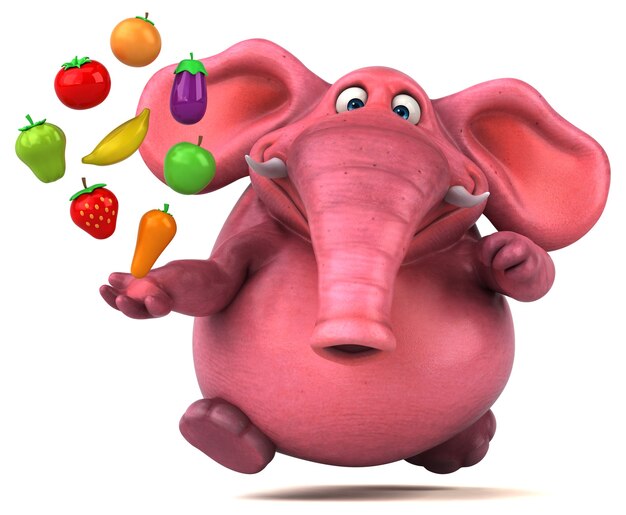 Roze olifant - 3D illustratie