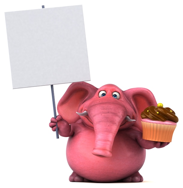 Roze olifant - 3D illustratie