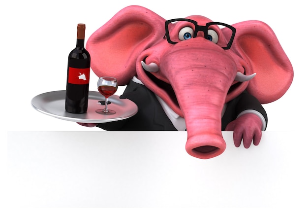 Roze olifant - 3d illustratie
