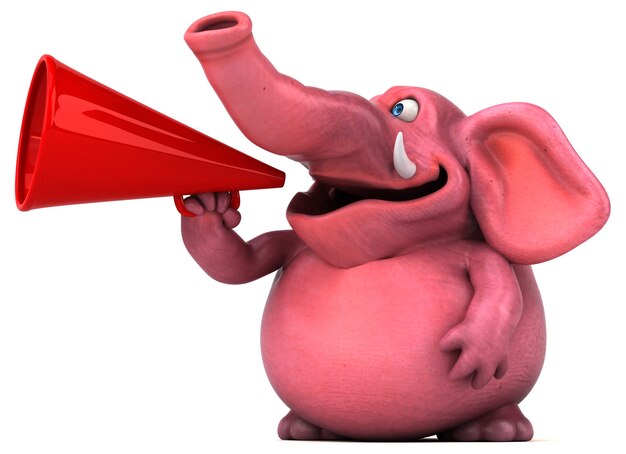 Roze olifant - 3D illustratie