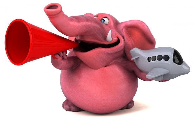 Roze olifant animatie