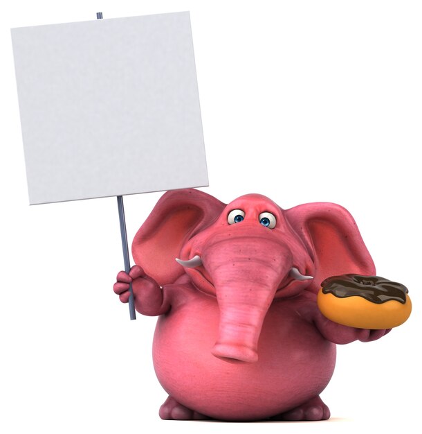 Roze olifant illustratie