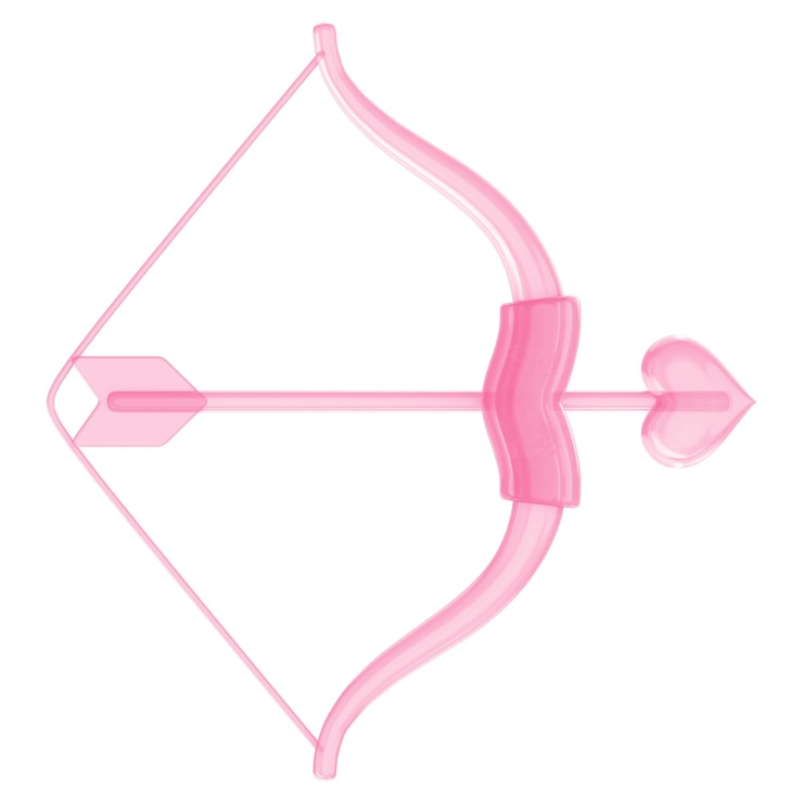 Foto roze pijlboog van cupido png 3d element transparante achtergrond