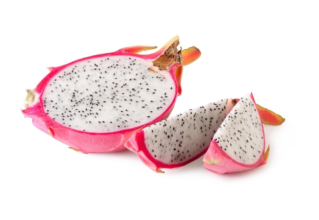 Roze pitahaya geïsoleerd op een witte achtergrond