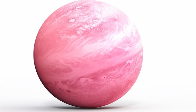 Roze planeet in zijbeeld geïsoleerd